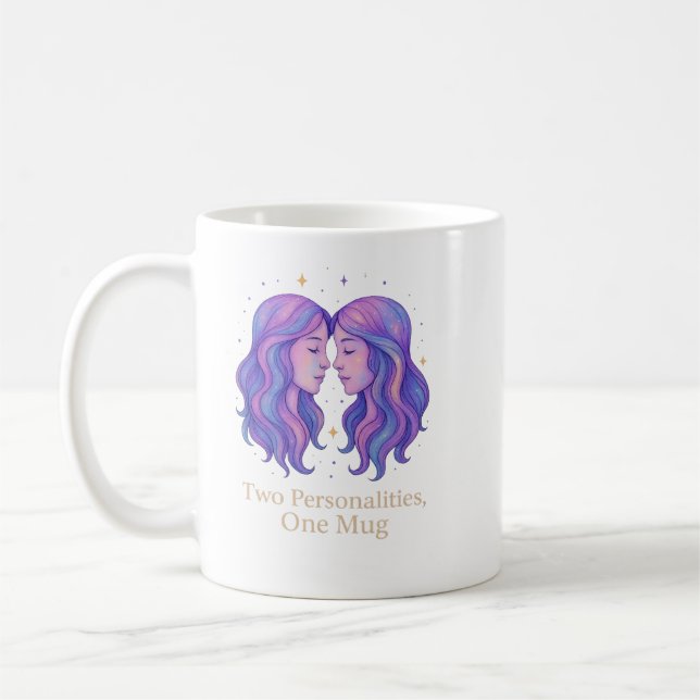 Taza De Café Gemini Zodiac Mug – Funny Gemini Gift – Pastel (Izquierda)