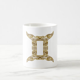 Taza De Café Gemini Zodiac - Oro tribal