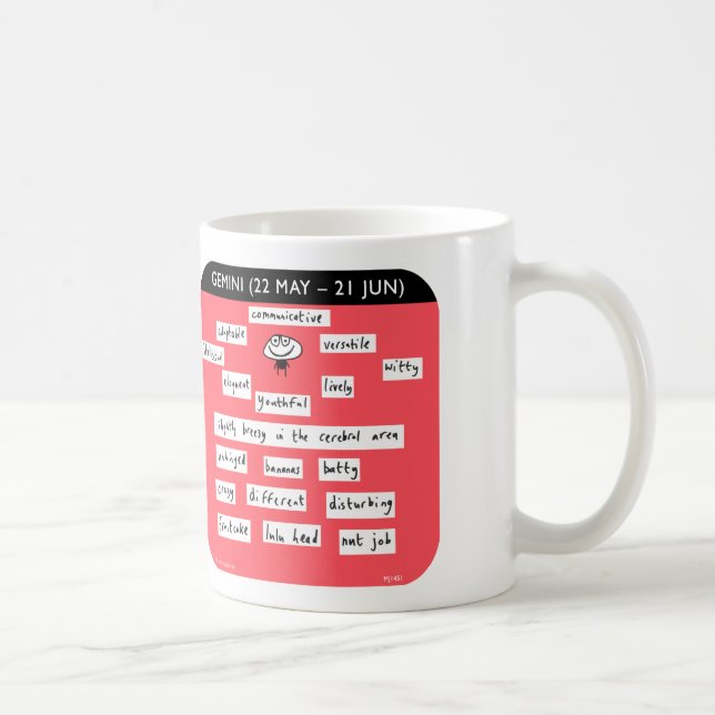 Taza De Café "Géminis de Joe del mahoney MJ1451", starsign, (Derecha)