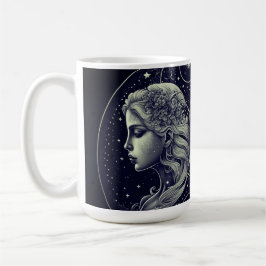 Taza De Café Géminis zodiaco negro y dorado