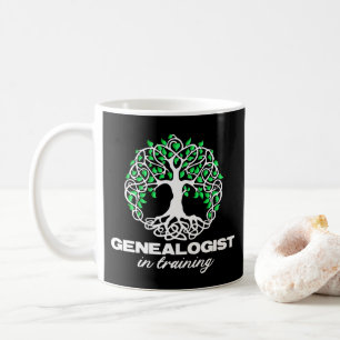 Taza De Café Genealógico En Entrenamiento Graciosos Regalos De 