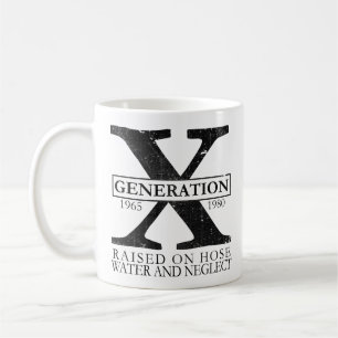Taza De Café Generación X - Elevada en agua de manguera y descu