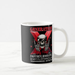 Taza De Café Generación X Permanecer Feral Funny Skeleton Gen X