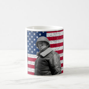 Taza De Café General Patton y la bandera americana