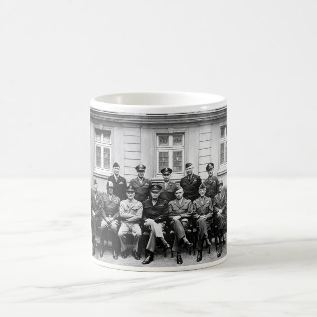 Taza De Café Generales WWII de los E.E.U.U. -- Ike, Patton, (Centro)