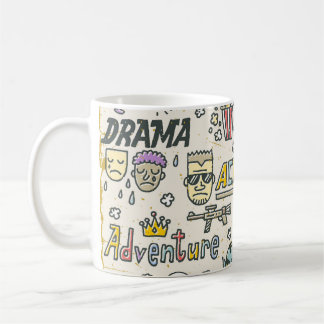 Taza De Café Géneros de películas: TV muestra conjunto de doodl