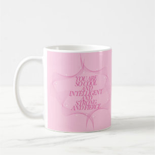 Taza De Café Genial, Inteligente, Fuerte, Feroz, Jefa, Rosa