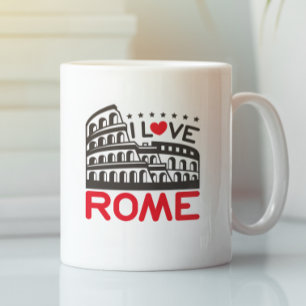 Taza De Café Genial Me encanta Roma Italia Coliseo Viajes