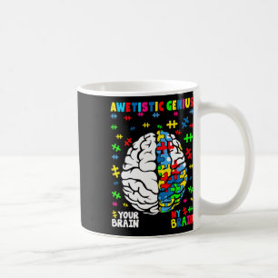 Taza De Café Genio Awetiístico Autismo Cerebro Puzzle Awareness