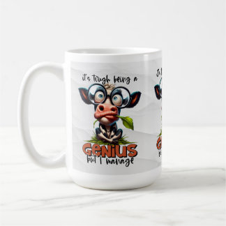 Taza De Café Genius Smart Persona divertida con vacas gordas