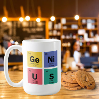 Taza De Café GENIUS | Tabla periódica de símbolos de elementos