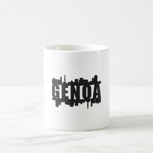 Taza De Café Génova Italia City Skyline Cityscape Funny Gift Id (Centro)