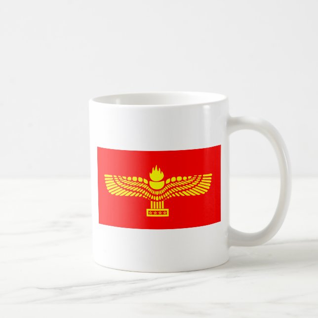 Taza De Café Gente aramea de Syriac, bandera de Siria (Derecha)