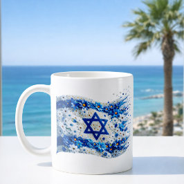 Taza De Café Gente de Israel bandera floreciendo en flores. Taz