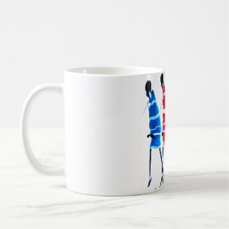 Taza De Café Gente feliz guerreros masái paseando arte impreso