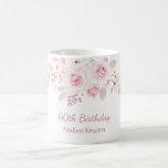 Taza De Café Gentle Rubor Pink Floral 60th Birthday Party Gift<br><div class="desc">Gentle Rubor Pink Floral 60th Birthday Party Gift Coffee Mug Ver colección coincidente en Niche y Nest Store</div>