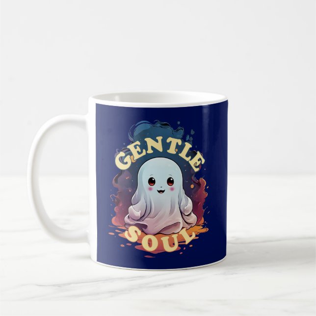 Taza De Café Gentle Soul Kawaii Ghost (Izquierda)