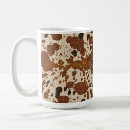Taza De Café Genuine 100% Latte Cowhide Pattern Mug | Neutral 