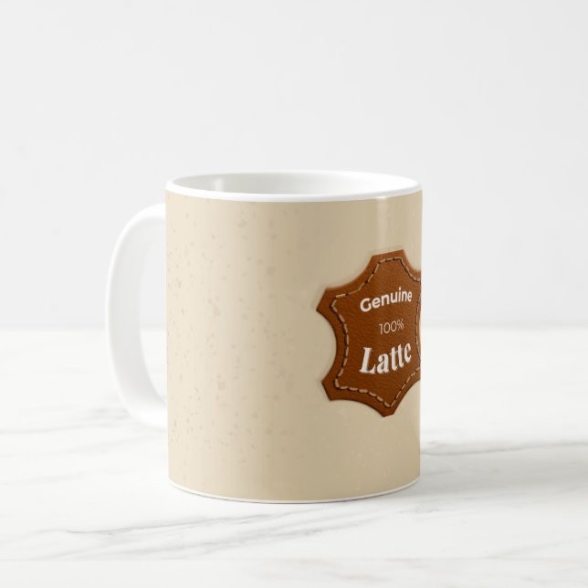Taza De Café Genuine 100% Latte Neutral Pattern Mug (Anverso izquierdo)