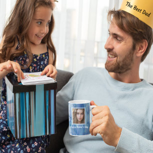 Taza De Café Geode del Agate Azul del Día del Padre Feliz
