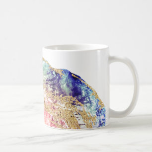 Taza De Café *~* Geode Watercolor Agate Gold Purpurina Rock