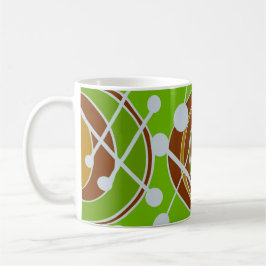 Taza De Café Geoformas en la mugre verde y azul