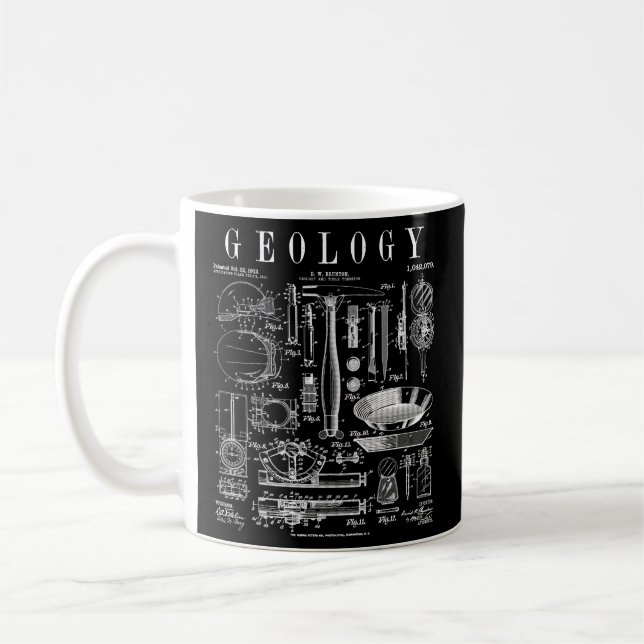 Taza De Café Geología Geólogo Kit de campo Herramientas Patente (Izquierda)