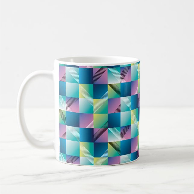 Taza De Café Geometría abstracta patrón transparente (Izquierda)
