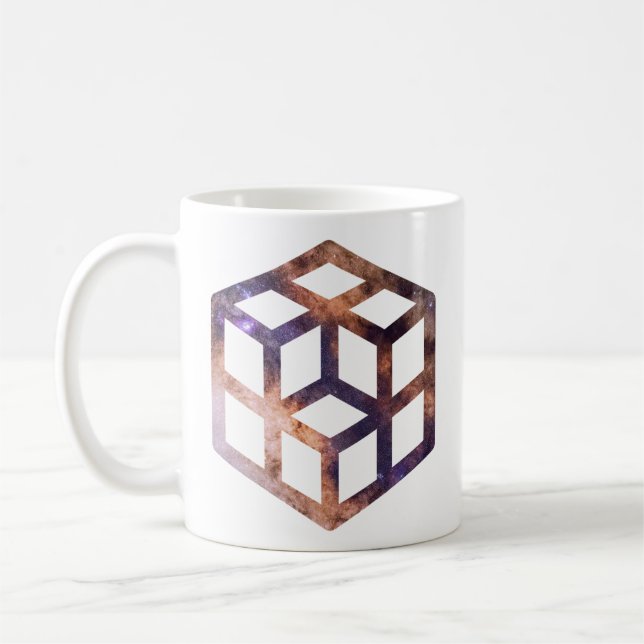Taza De Café Geometría Astro de Cuadrícula de Cubo Espacial (Izquierda)