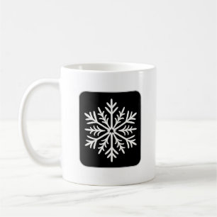 Taza De Café Geometría Congelada – Copo de Nieve Minimalista