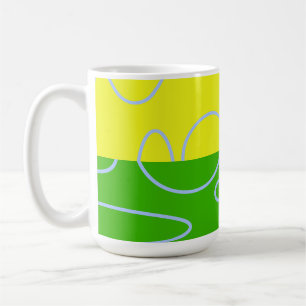 Taza De Café Geometría de abstracto verde amarillo retro divert