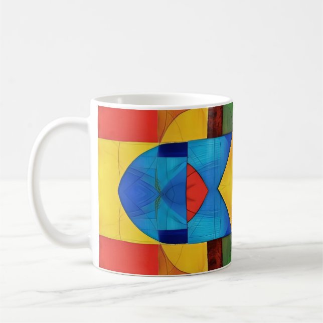 Taza De Café Geometría de Caleidoscopio (Izquierda)