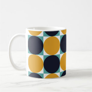 Taza De Café Geometría de color vintage: patrón de círculo.