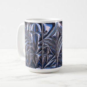 Taza De Café Geometría de cromo azul