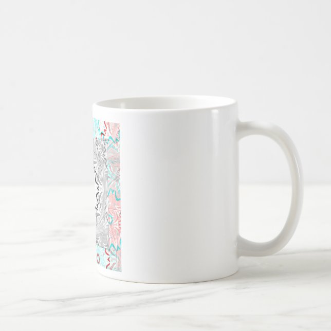 Taza De Café Geometría de cyan rosado de África (Derecha)