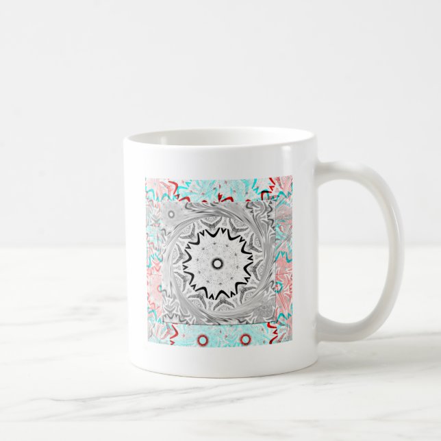 Taza De Café Geometría de cyan rosado de África (Derecha)
