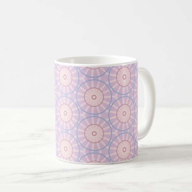 Taza De Café Geometría de explosión solar rosa (Anverso derecho)