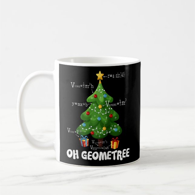Taza De Café Geometría de Geometree de Árbol de Navidad Gracios (Izquierda)