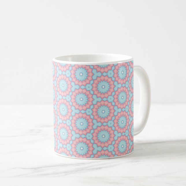 Taza De Café Geometría de Roseta Pastel (Anverso derecho)
