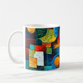 Taza De Café Geometría de sueños vibrantes: arte abstracto mode