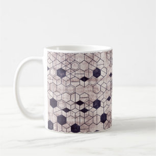 Taza De Café Geometría isométrica del patrón hexágono inoxidabl