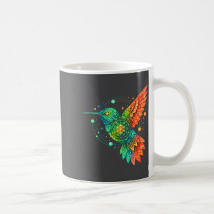 Taza De Café Geometría Sagrada Colibrí Diseño Místico Celestial