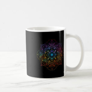 Taza De Café Geometría Sagrada Cubo de Metatron Colorido Espiri