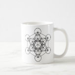 Taza De Café Geometría sagrada del cubo de Metatron<br><div class="desc">El cubo del Metatron es un nombre para una figura geométrica sagrada integrada por 13 círculos iguales con las líneas del centro de cada círculo que extiende hacia fuera a los centros de los otros 12 círculos. También es sabido por algunos nuevos profesores de la edad que llamen una variante...</div>
