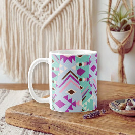Taza De Café Geometría Tribal Pastel