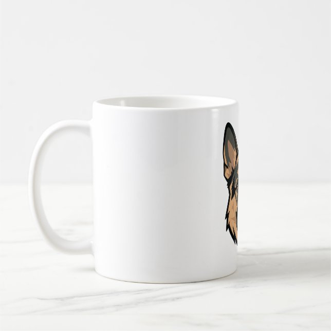 Taza De Café Geometric German Shepherd Modern Art (Izquierda)