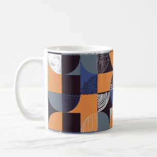 Taza De Café Geometric Handdrew: Doodles Creativos Sin Marea.