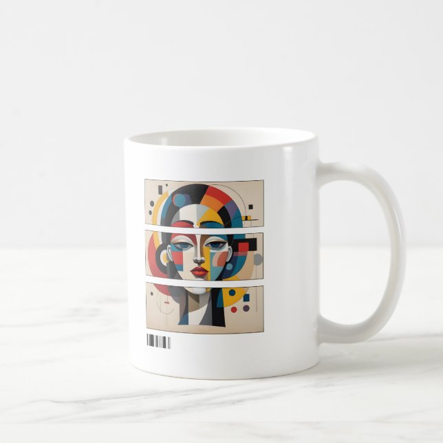 Taza De Café Geometric Muse – Abstract Face Mug (Derecha)
