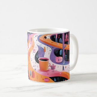 Taza De Café Geometric Shapes and Vibrant Colors Wall Art Print
