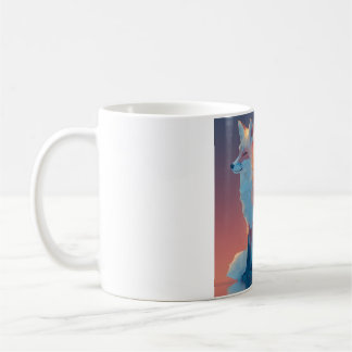 Taza De Café Geometric Wolf Silhouette |Modern Polygon Wildlife